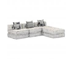vidaXL Sofá cama modular de 3 plazas tela gris