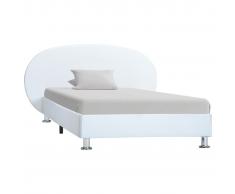 vidaXL Estructura de cama de cuero sintético blanco 100x200 cm