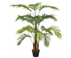 vidaXL Planta artificial palmera con macetero 120 cm verde
