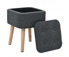 vidaXL Taburete con almacenaje tela rectangular 31x29x39cm gris oscuro
