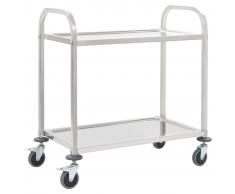 vidaXL Carrito de cocina de 2 alturas 87x45x83,5 cm acero inoxidable