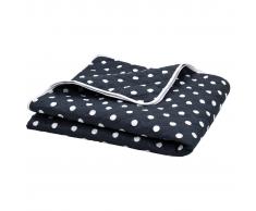 vidaXL Colcha de tela ultrasónica azul oscuro 230x260 cm