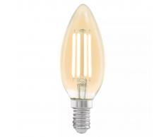 EGLO Bombilla LED de estilo vintage E14 C37 11557, Color ámbar