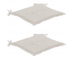 vidaXL Cojines para sillas de jardín 2 unidades color crema 50x50x3 cm
