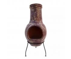 RedFire Chimenea Salamanca rojo oscuro 36x36x85 cm arcilla