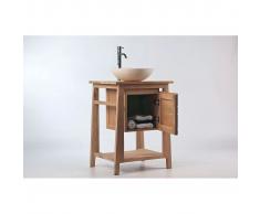 miliboo Mueble de baño: mueble teck y lavabo terrazo