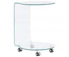 vidaXL Mesa de centro de vidrio templado 45x40x58 cm