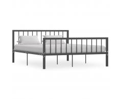 vidaXL Estructura de cama de metal gris 160x200 cm