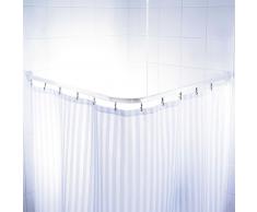 RIDDER Riel de cortina de ducha universal blanco 160x70 cm