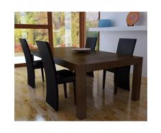 vidaXL Sillas de comedor 4 unidades cuero sintético negro