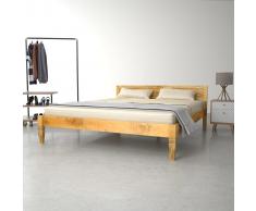 vidaXL Estructura de cama de madera de mango maciza 160 cm