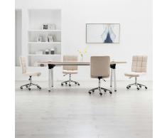 vidaXL Sillas de comedor 4 unidades tela color crema
