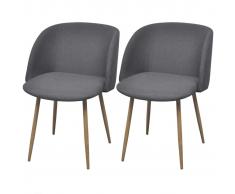 vidaXL Sillas de comedor 2 unidades tela gris oscuro