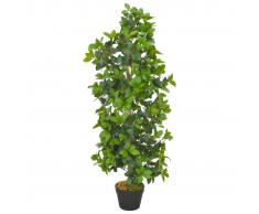 vidaXL Planta artificial árbol de laurel con macetero 120 cm verde