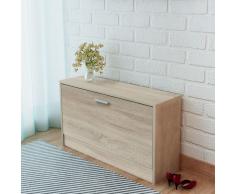 vidaXL Banco zapatero de roble 80x24x45 cm