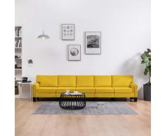 vidaXL Sofá de 5 plazas de tela amarillo