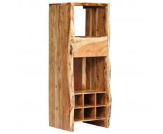 vidaXL Botellero madera acacia maciza borde irregular 40x40x110 cm