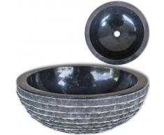 vidaXL Lavabo de mármol Negro 40 cm