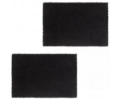 vidaXL Felpudo de fibra de coco negro 2 unidades 24 mm 50x80 cm