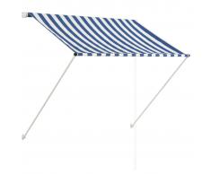 vidaXL Toldo retráctil azul y blanco 100x150 cm