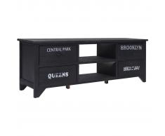 vidaXL Mueble para TV de madera negro 115x30x40 cm