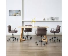 vidaXL Sillas de comedor giratorias 4 unidades tela color gris topo