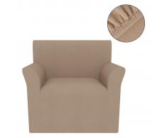 vidaXL Funda elástica para sillón beige piqué