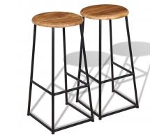 vidaXL Taburetes de bar 2 uds madera teca maciza