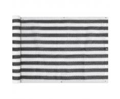 vidaXL Toldo para balcón HDPE 75x600 cm gris antracita y blanco