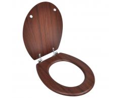 vidaXL Asiento inodoro WC MDF tapa de cierre fuerte diseño marrón
