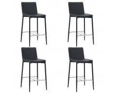 vidaXL Taburete de cocina 4 unidades cuero sintético negro