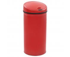 vidaXL Cubo de basura con sensor 52 L rojo