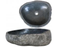 vidaXL Lavabo de piedra natural ovalado 30-37 cm
