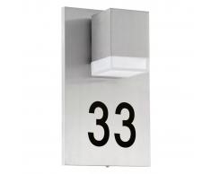 EGLO Lámpara de pared LED exterior Pardela 12,5 W plateada 93369
