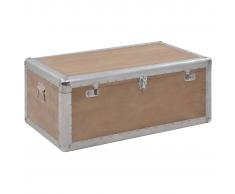 vidaXL Caja de almacenaje madera maciza abeto 91x52x40 cm marrón