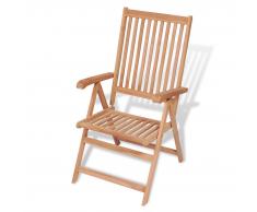 vidaXL Silla reclinable de jardín madera maciza de teca