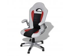 vidaXL Silla De Oficina De Cuero Diseño Moderno Blanco
