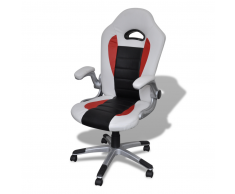 vidaXL Silla De Oficina Cuero Diseño Moderno Blanco