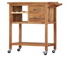 vidaXL Carrito de cocina de madera maciza de acacia 80x45x91 cm
