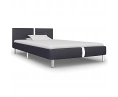 vidaXL Estructura de cama de cuero sintético negro 90x200 cm