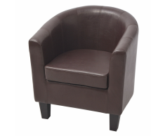 vidaXL Sillón de cuero artificial marrón