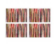 vidaXL Mantel individual 4 uds Chindi liso algodón multicolor 30x45cm
