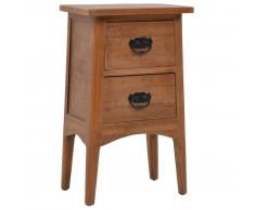 vidaXL Mesita de noche madera maciza de abeto 40x29x68 cm marrón