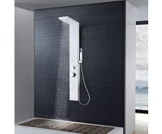 vidaXL Sistema de panel ducha aluminio blanco mate