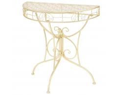 vidaXL Mesa auxiliar vintage metal semicircular 72x36x74 cm oro
