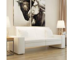 vidaXL Sofá cama de cuero artificial blanco