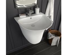 vidaXL Lavabo de pared de cerámica blanco 470x450x370 mm
