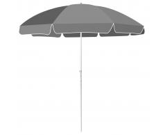 vidaXL Sombrilla de playa 240 cm gris antracita