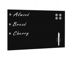 vidaXL Pizarra magnética de pared negra vidrio 60x40 cm