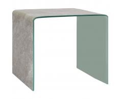 vidaXL Mesa de centro de vidrio templado marrón mármol 50x50x45 cm